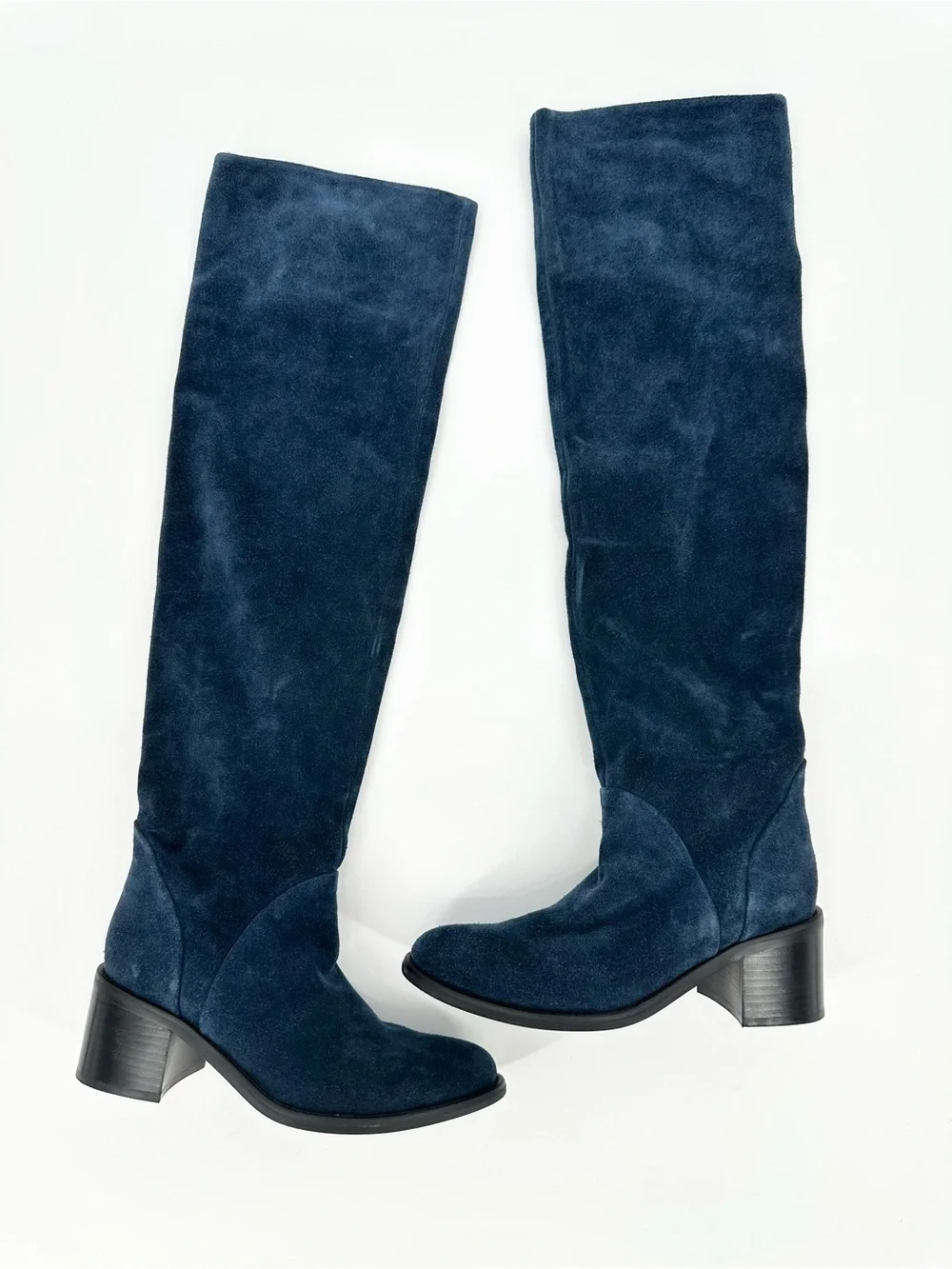 Jeffrey Campbell Ryding Over The Knee Boot In Navy Suede